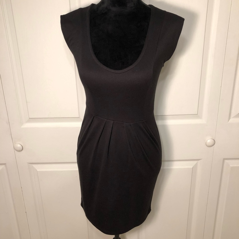 Solid Black Derek Heart Dress Size S